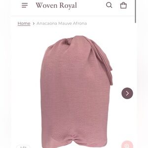 Woven Royal Anacaona Mauve Afrona, satin hair bonnet
